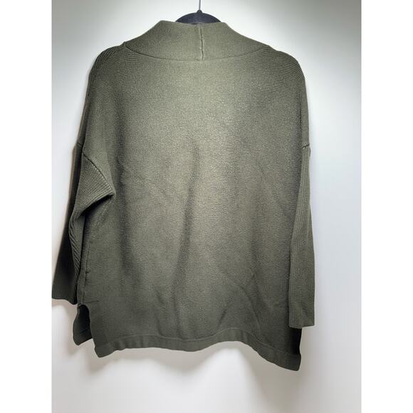 Lilusory Women’s Mock Neck Pullover Sweater Green Side Slits Classic Career - Picture 9 of 11